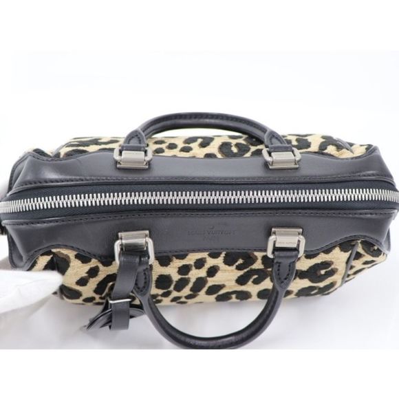 Louis Vuitton Leopard Baby Mini Boston Bag Handbag Jacquard Canvas - Picture 6 of 7